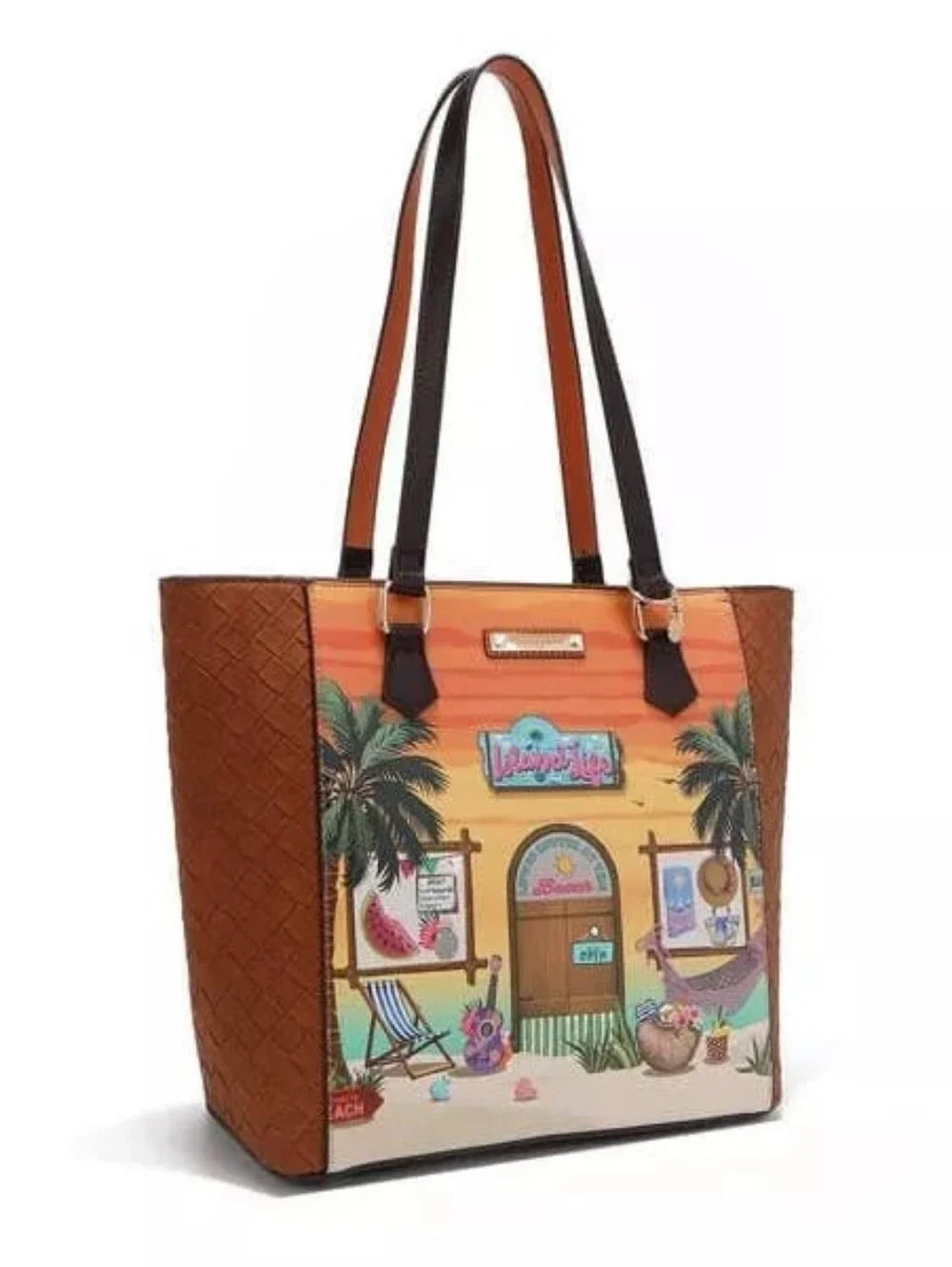 Nicole Lee 3 Piece Set Sun and Sand Matching Wallet Crossbody Shoulder Bag Purse